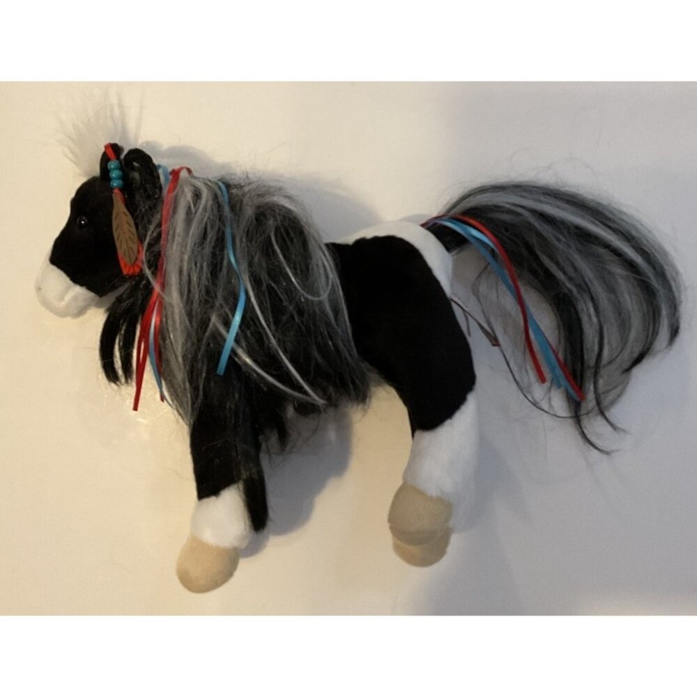 Douglas The Cuddle Toy #762 Warrior Princess Black White Stuffed‎ Plush Horse